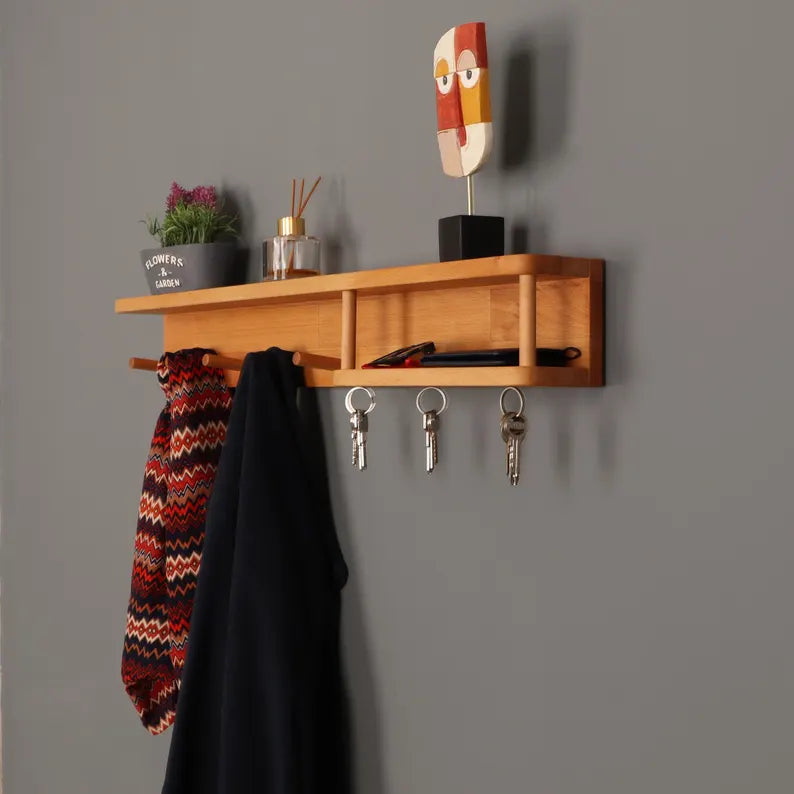 Haven Wall Organizer – Entryway Rack with Shelf