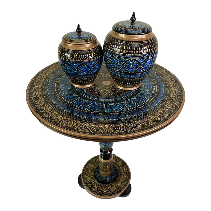 Art Hand Painted Wood MDF Round Coffee Table 16" & 18" Diameter