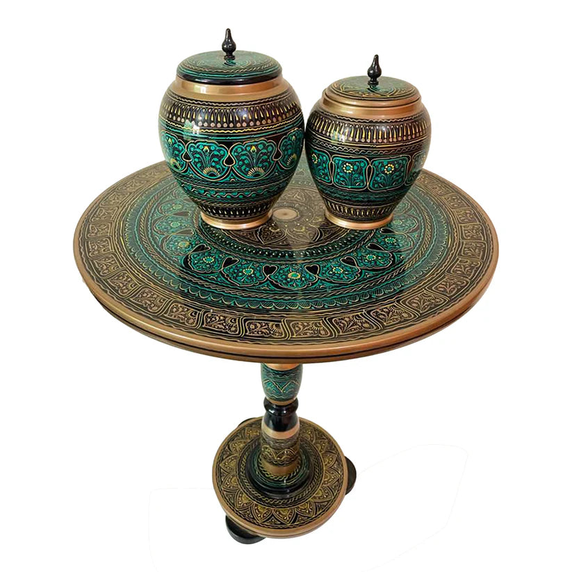 Art Hand Painted Wood MDF Round Coffee Table 16" & 18" Diameter