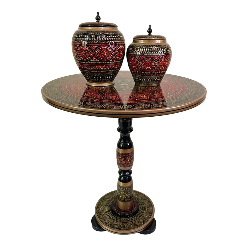 Art Hand Painted Wood MDF Round Coffee Table 16" & 18" Diameter