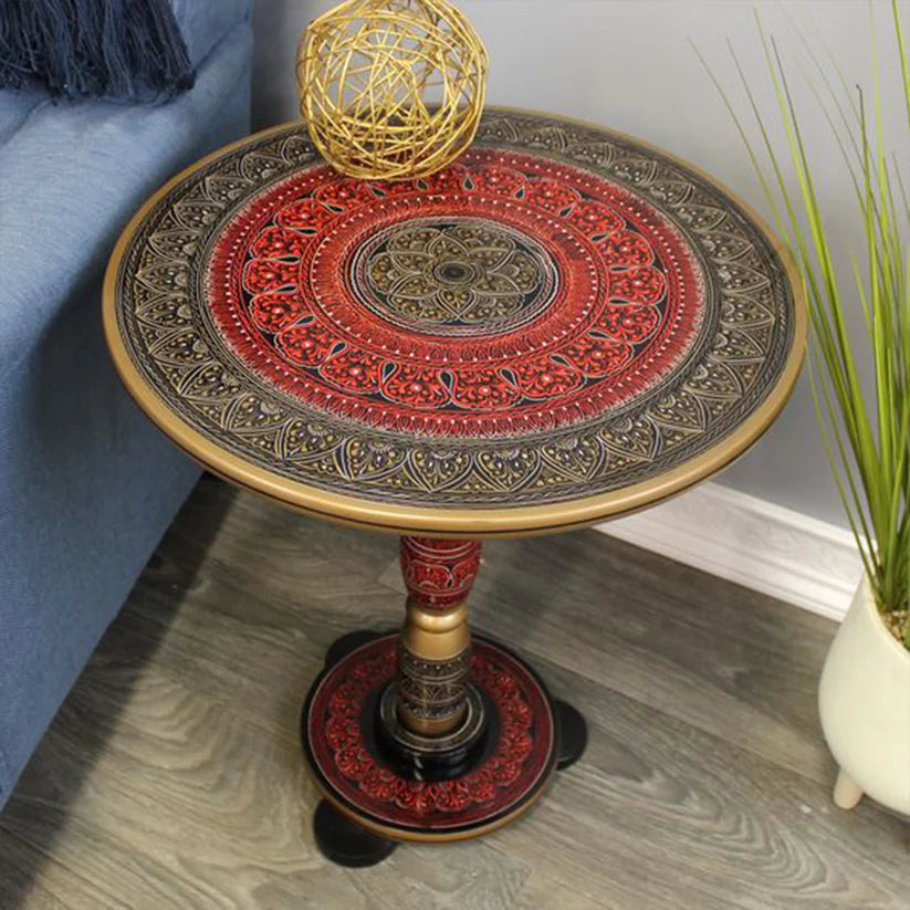 Art Hand Painted Wood MDF Round Coffee Table 16" & 18" Diameter