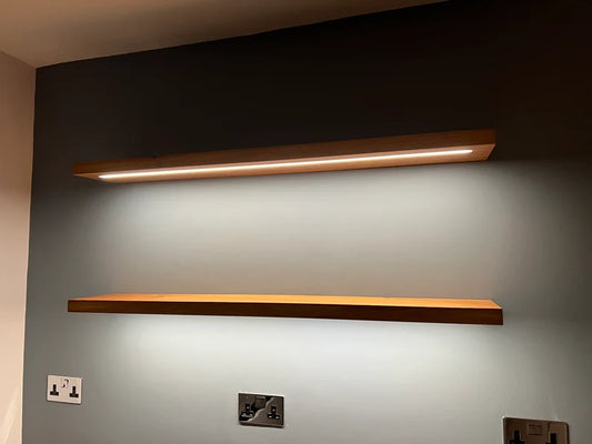 Floating Shelf – Solid Wood with Built-in LED Lighting