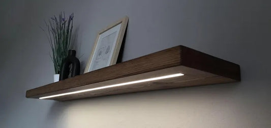 Floating Shelf – Solid Wood with Built-in LED Lighting