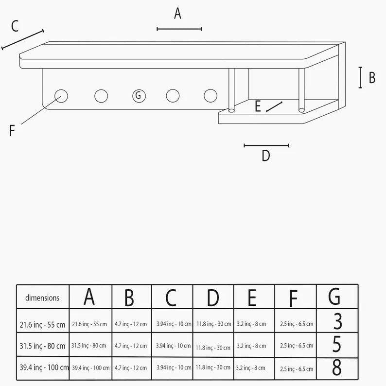 Haven Wall Organizer – Entryway Rack with Shelf