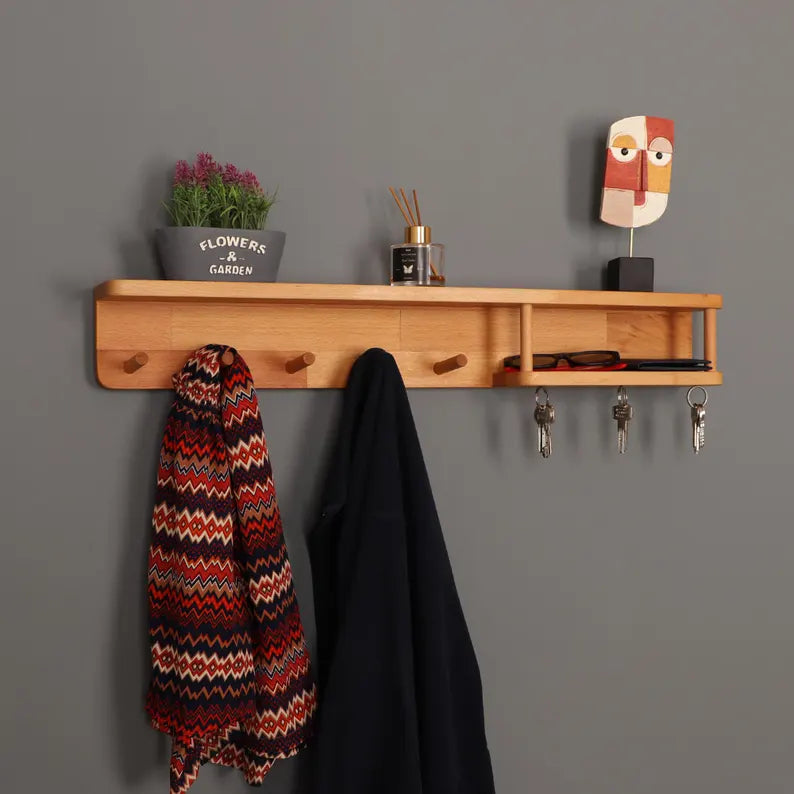 Haven Wall Organizer – Entryway Rack with Shelf