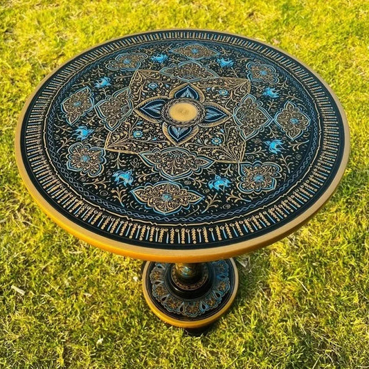 Art Hand Painted Wood MDF Round Coffee Table 16" & 18" Diameter